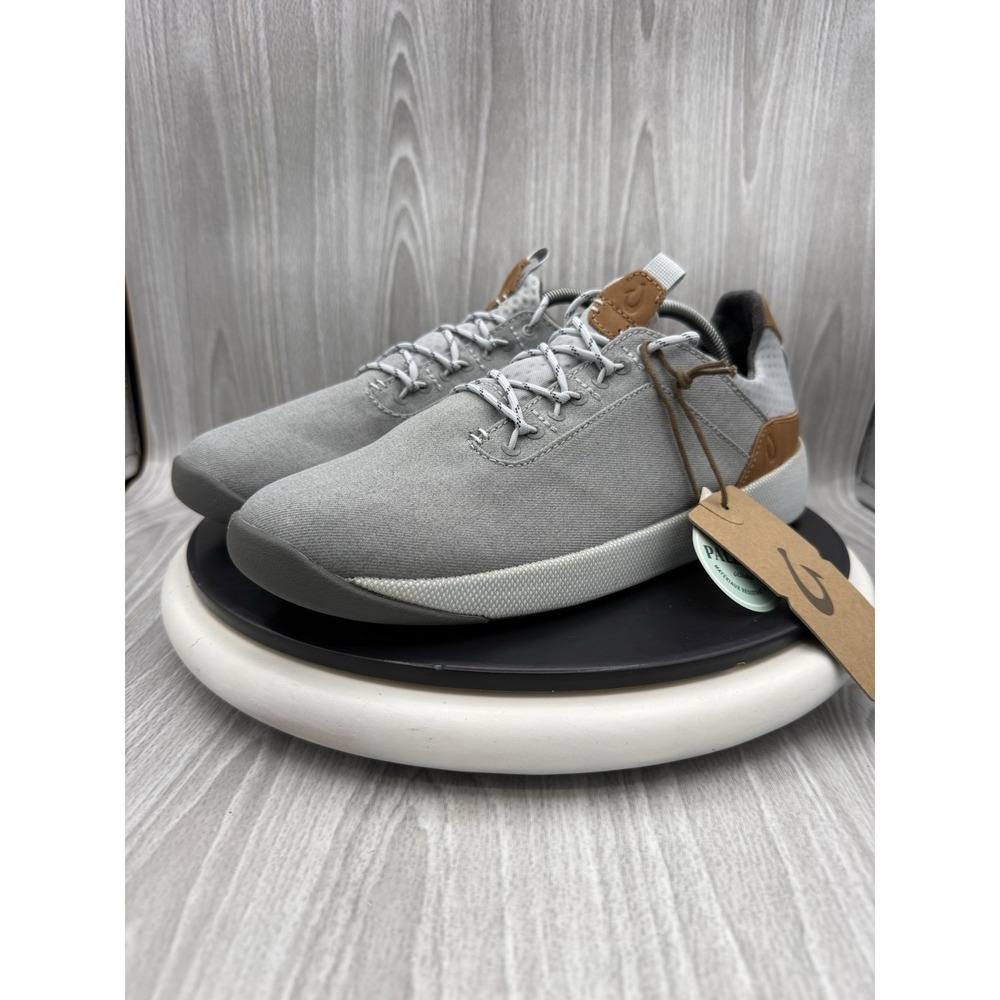 OluKai Nanea Li Mens Size 10 Pale Gray Canvas Trainers Casual Sneakers Shoes NEW